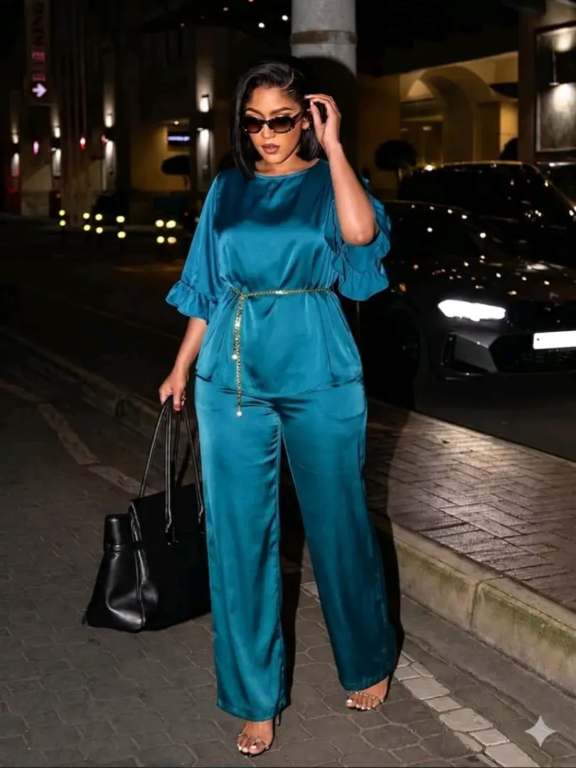 Satin Two-Piece Set (Top & Trousers) thumbnail 2