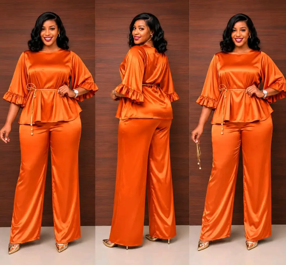 Satin Two-Piece Set (Top & Trousers) thumbnail 3