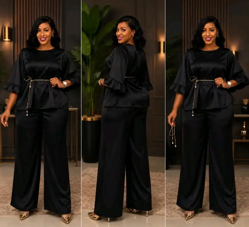 Satin Two-Piece Set (Top & Trousers) thumbnail 5