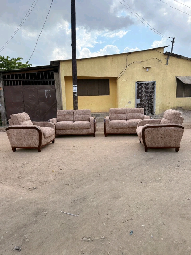Sofa Set (4 Pcs) - Spring Fiber & Mninga Wood
