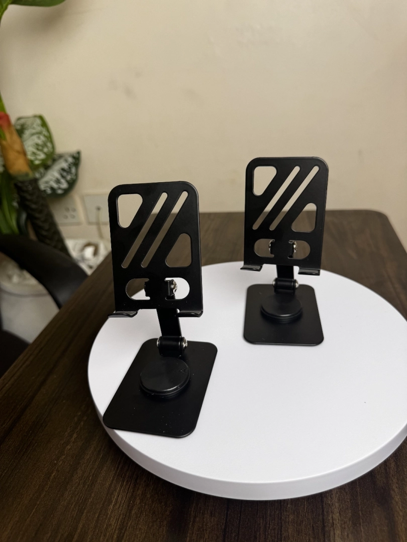Adjustable Black Phone Holder Stands (2 Pcs)