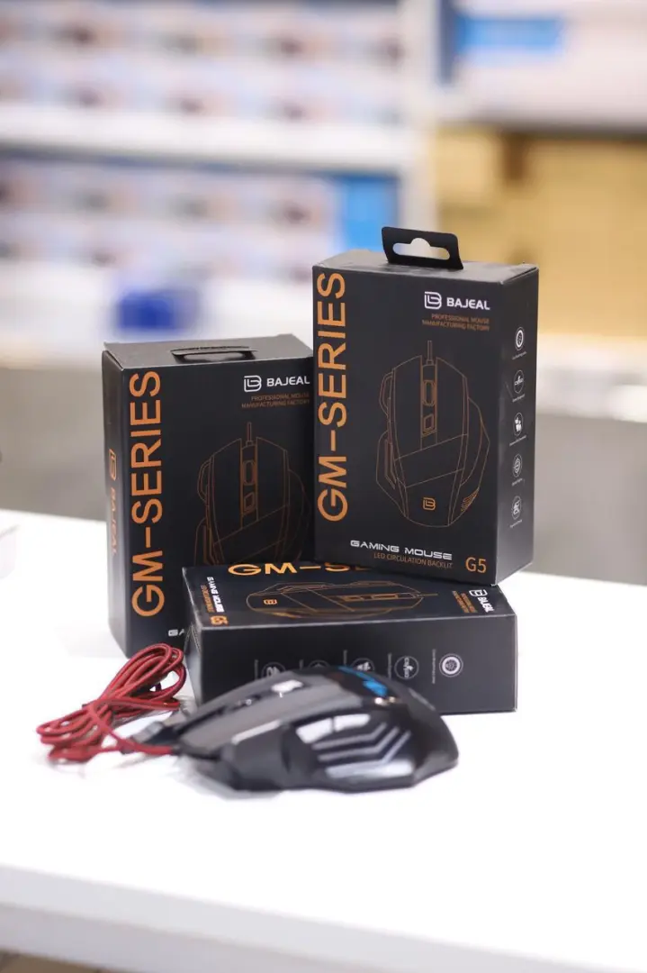 BAJEAL G5 Gaming Mouse Nyeusi na LED