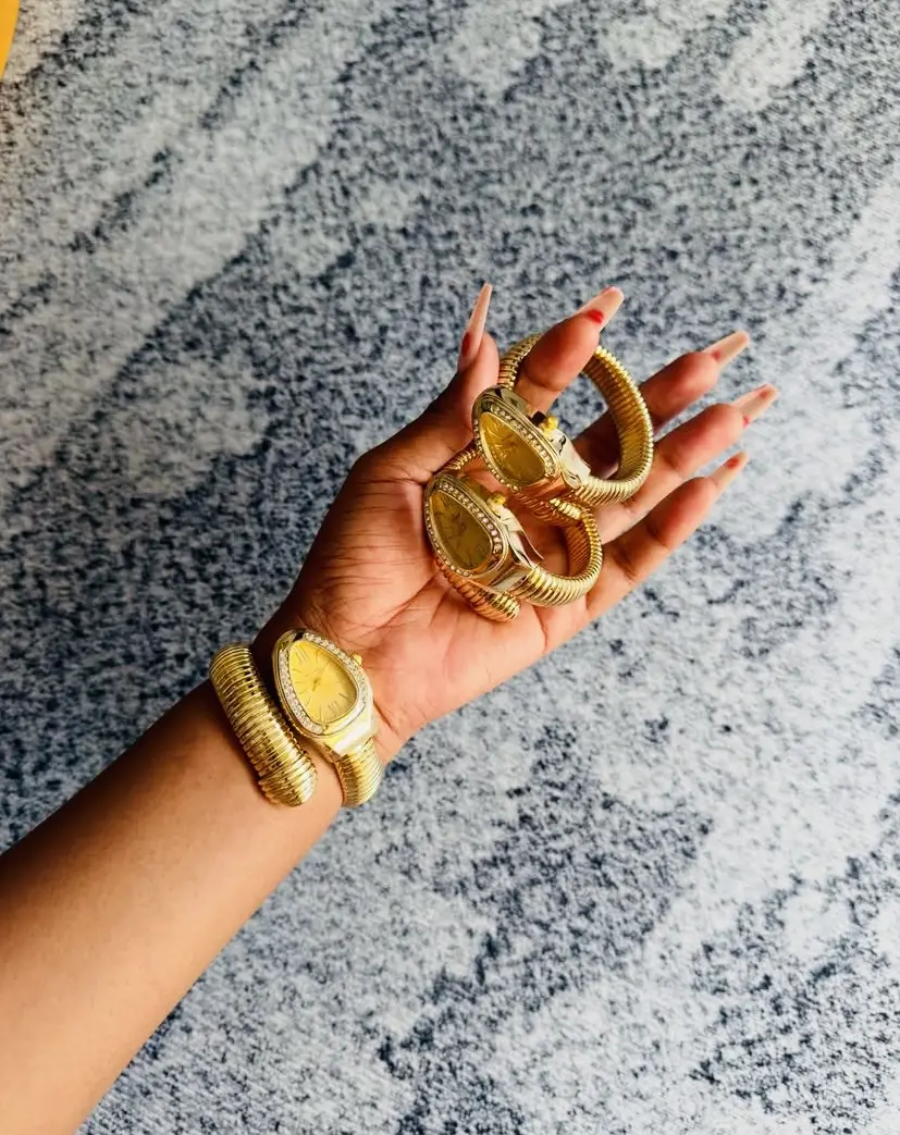 Gold Spiral Design Wristwatch