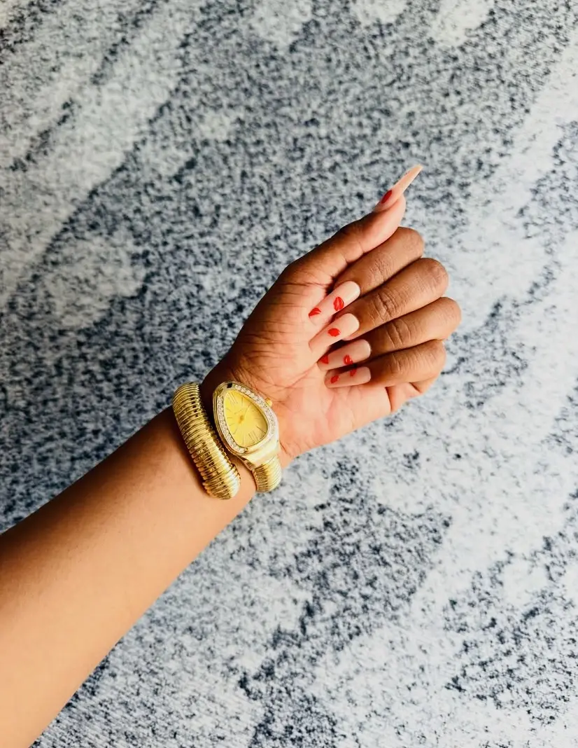 Gold Spiral Design Wristwatch thumbnail 2