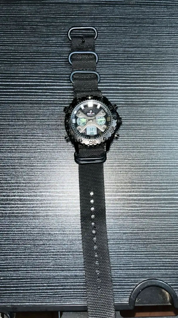 Casio-Style Dual Time Analog-Digital Watch