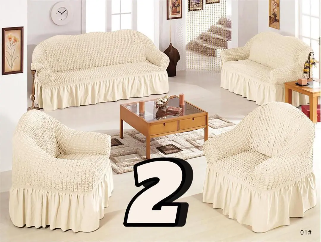 Textured Ruffled Sofa Covers