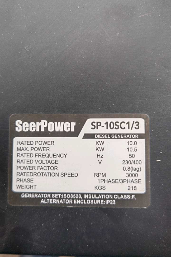 SeerPower SP-10SC/3 Silent Heavy Duty Generator Set thumbnail 2