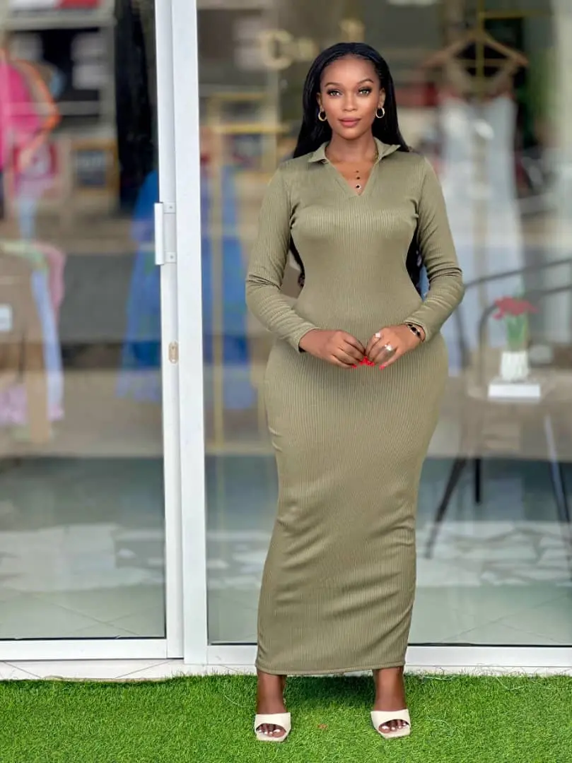 New Free Size Long Sleeved Maxi Dresses thumbnail 3