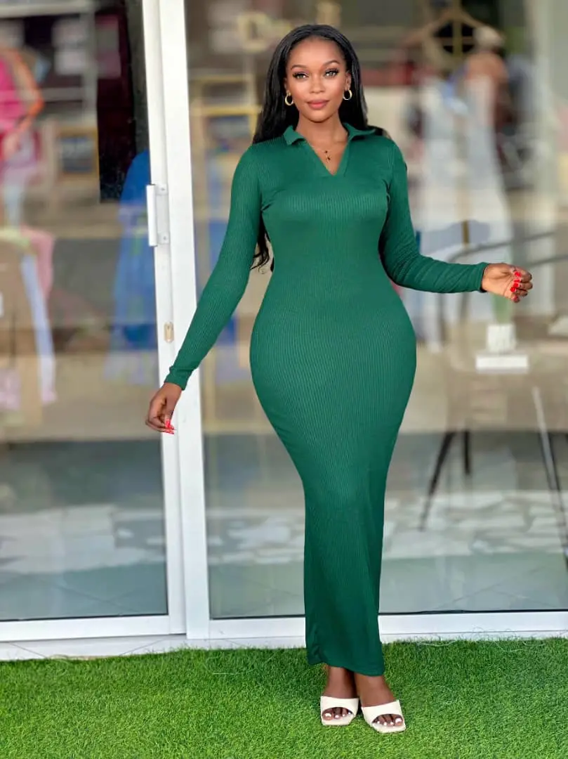 New Free Size Long Sleeved Maxi Dresses thumbnail 7