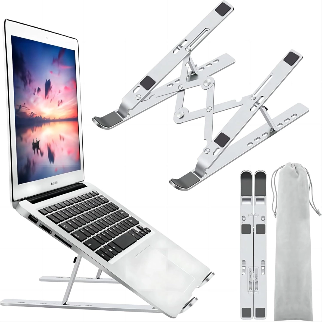 Adjustable Foldable Silver Laptop Stand