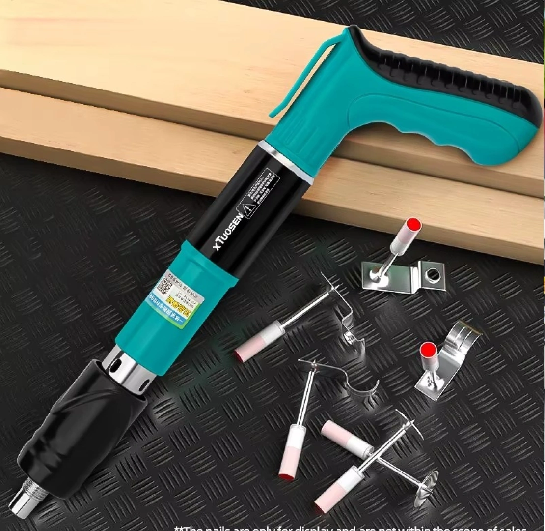 Teal and Black Nail Gun