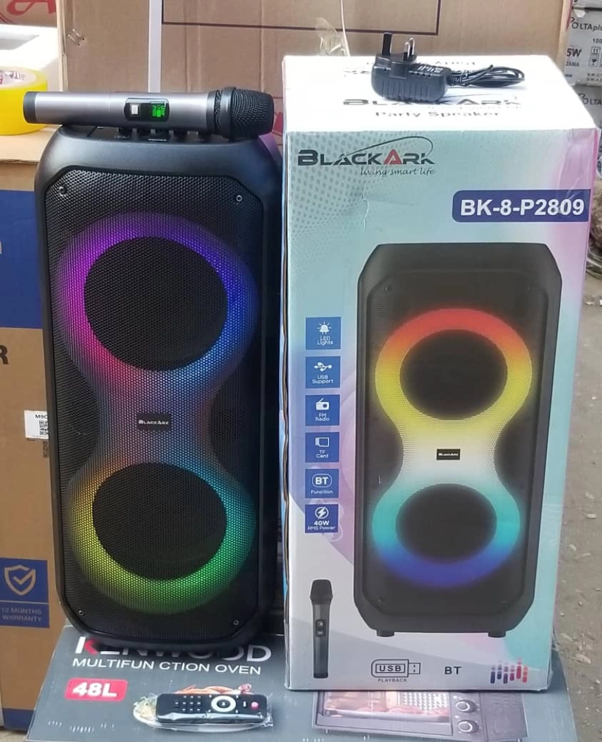 Blackark Portable Speaker with Wireless Mic and Bluetooth