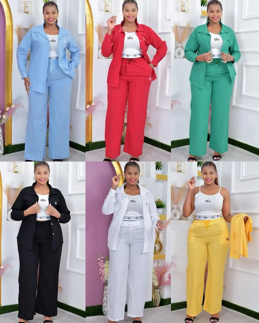 Women's 3-Piece Outfit Set (Shirt, Top, Trousers)