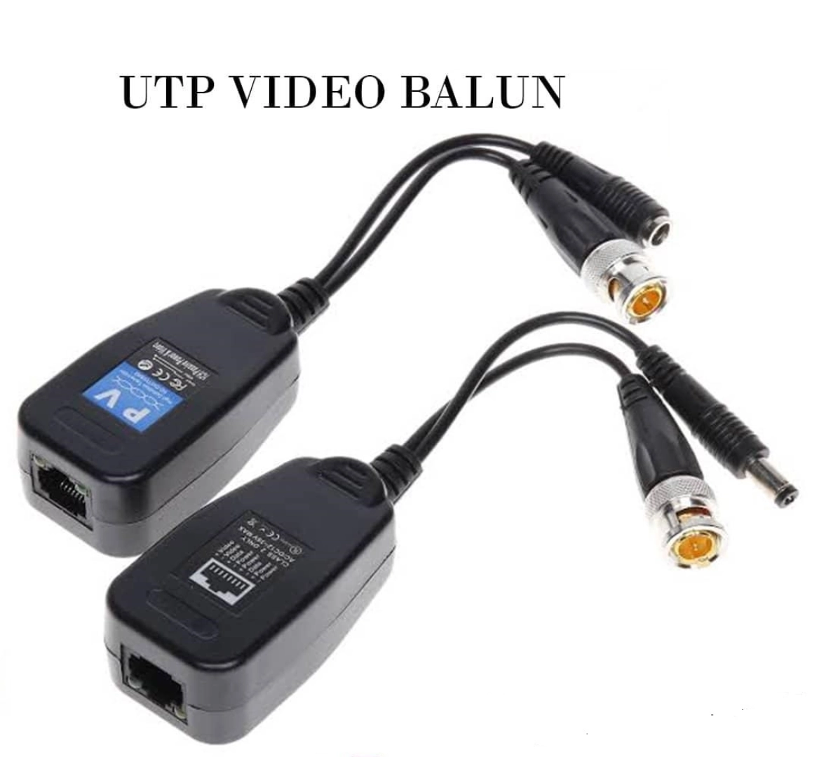 Black UTP 1CH Video Balun Pair