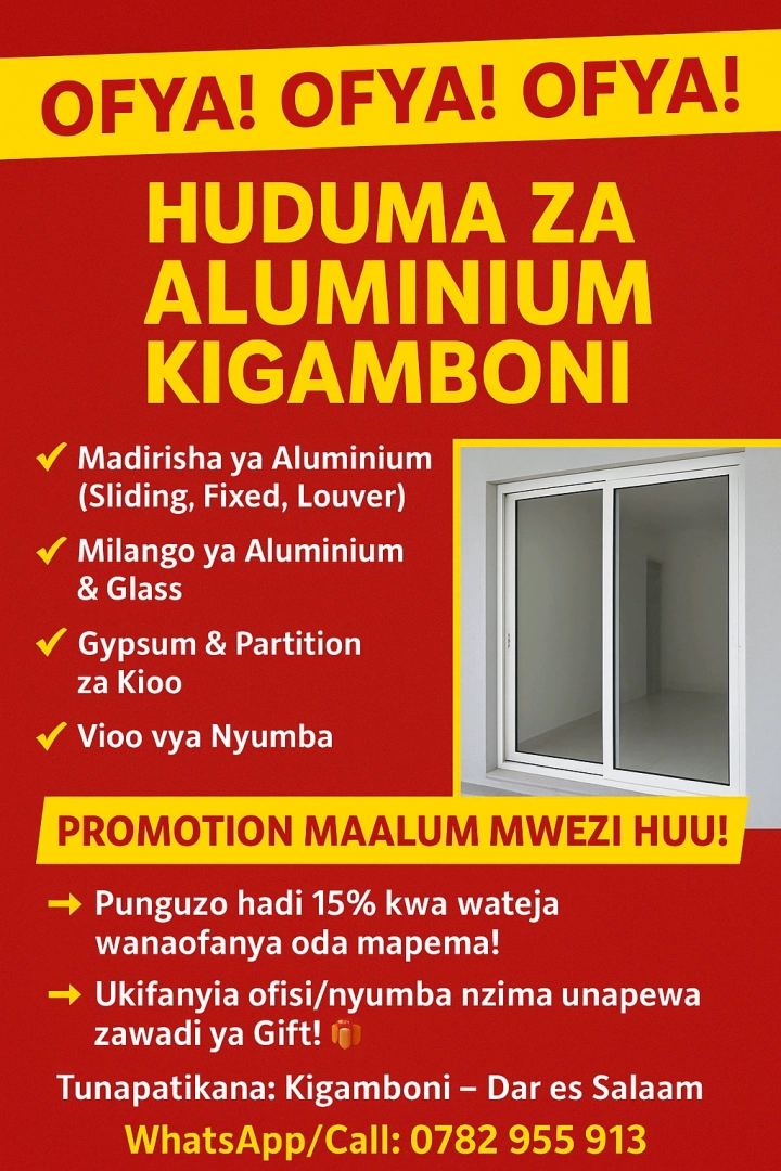 Aluminum Fabrication and Installation Services Kigamboni