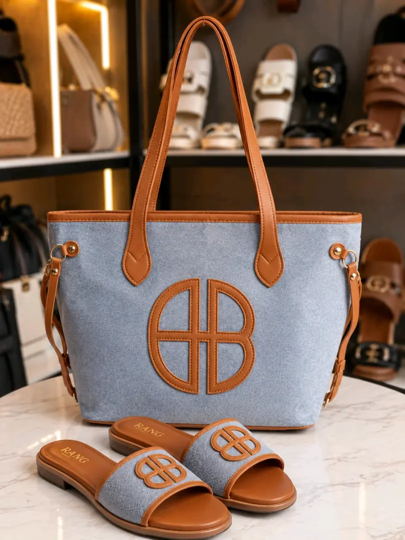 Denim Handbag & Matching Sandals Set
