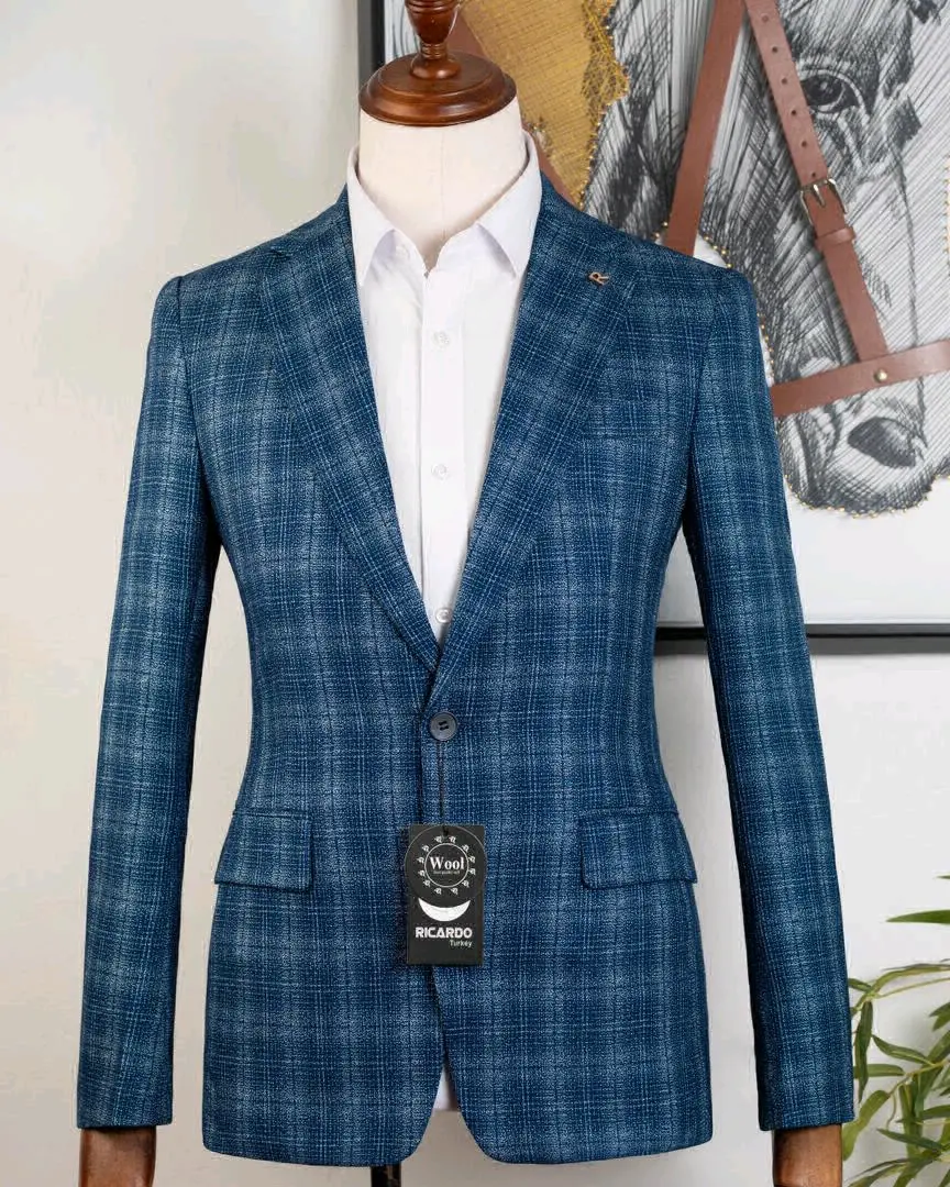 Ricardo Blue Plaid Blazer