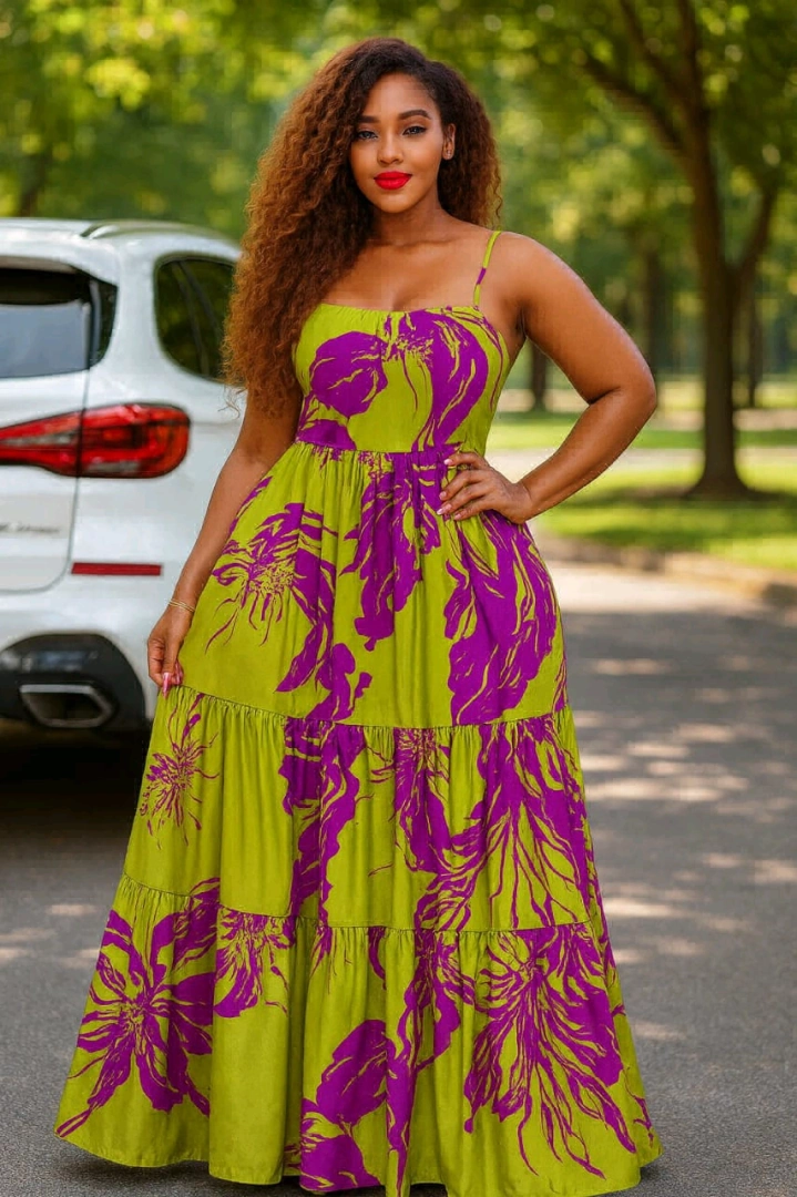 Gauni Refu la Kike (Maxi Dress) la Maua thumbnail 2