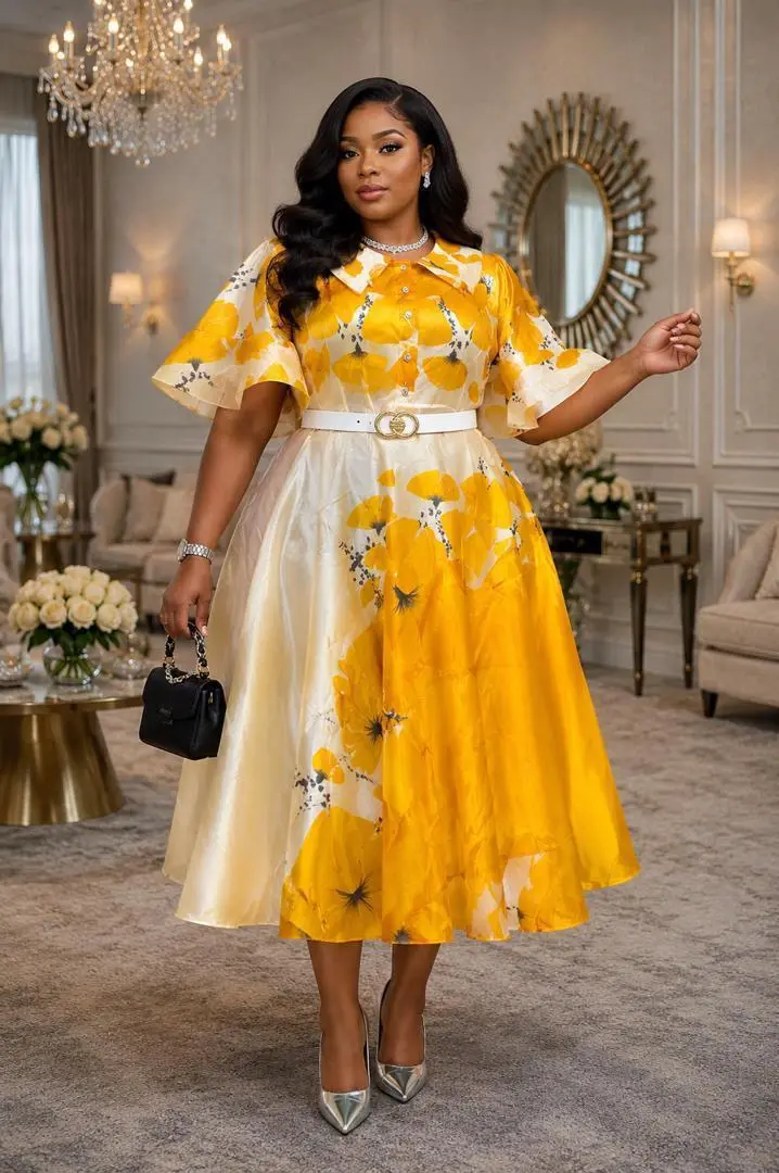 Floral Organza Midi Dresses