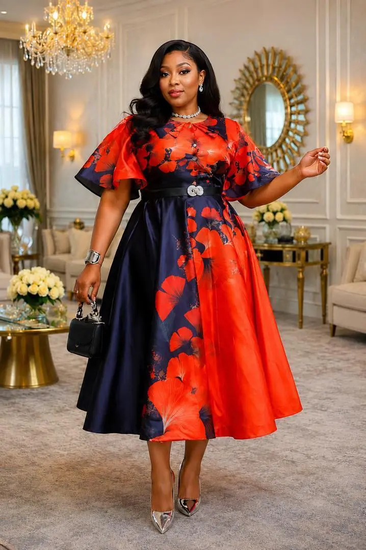 Floral Organza Midi Dresses thumbnail 3