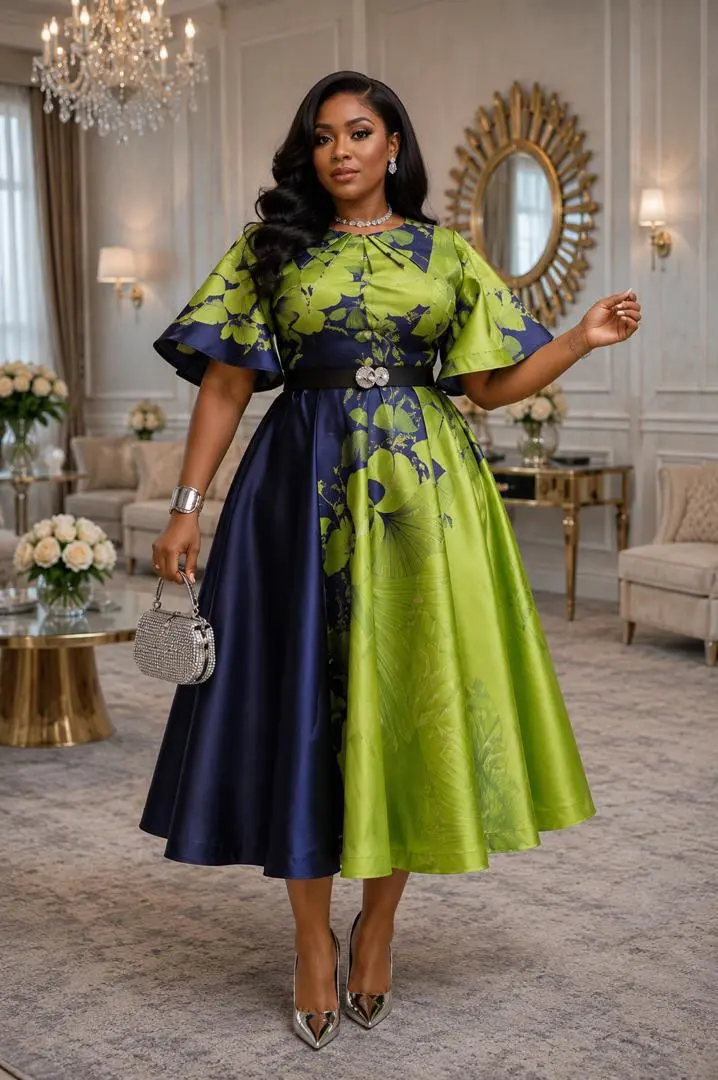 Floral Organza Midi Dresses thumbnail 4