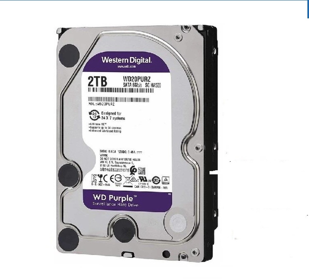 2TB Western Digital Purple Surveillance Hard Drive