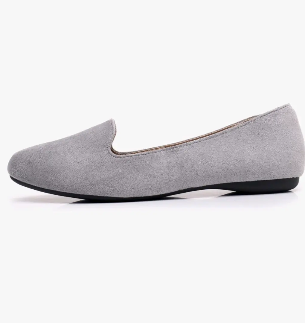 Women's Grey Suede Flat Shoes (Size 6)