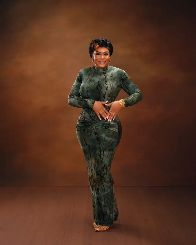 Long Dark Green Patterned Dress