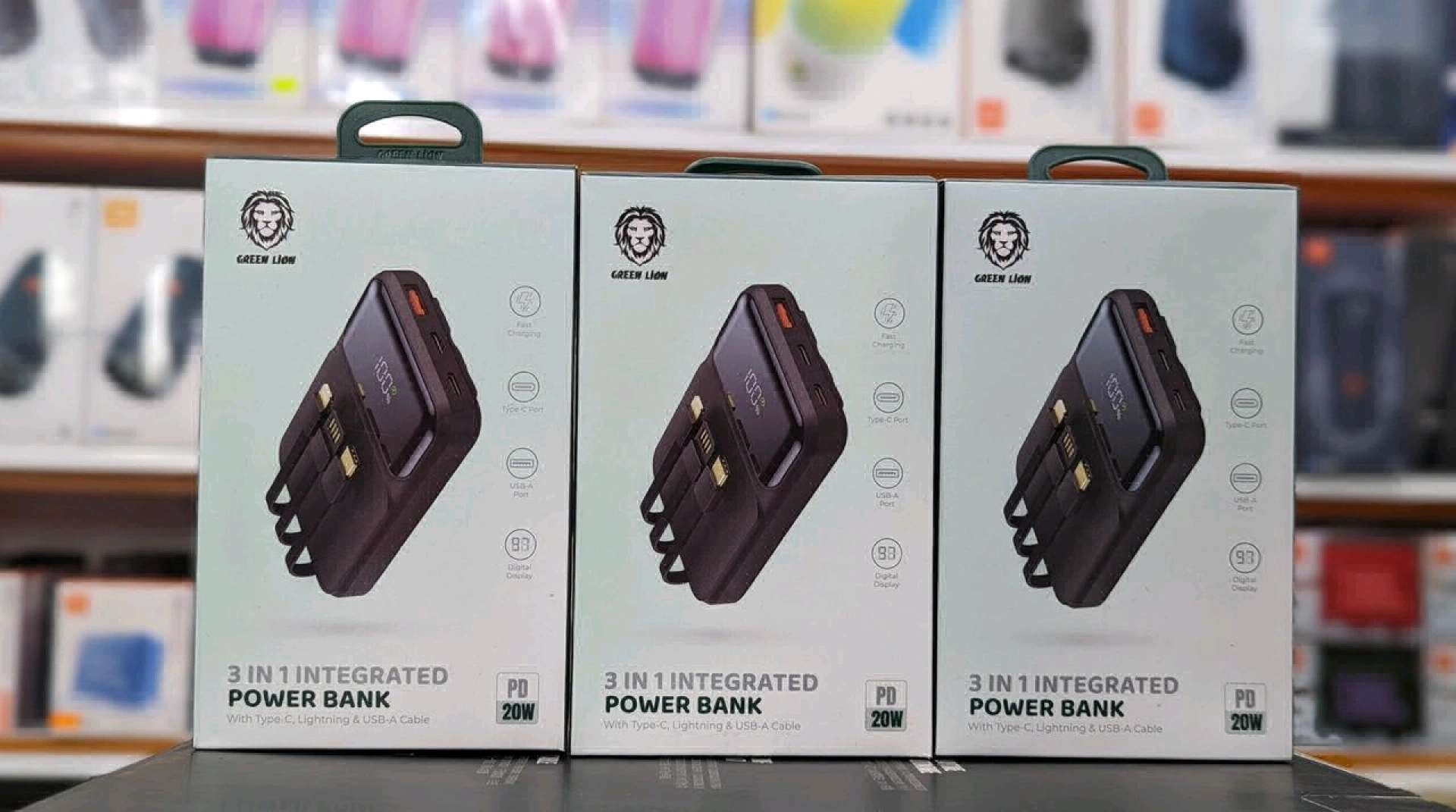 Green Lion 3-in-1 Power Bank 10000mAh 20W PD