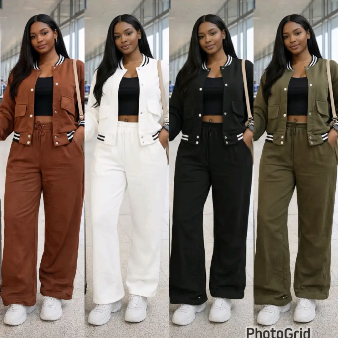 Three-Piece Ladies Tracksuit (Brown/White/Black)