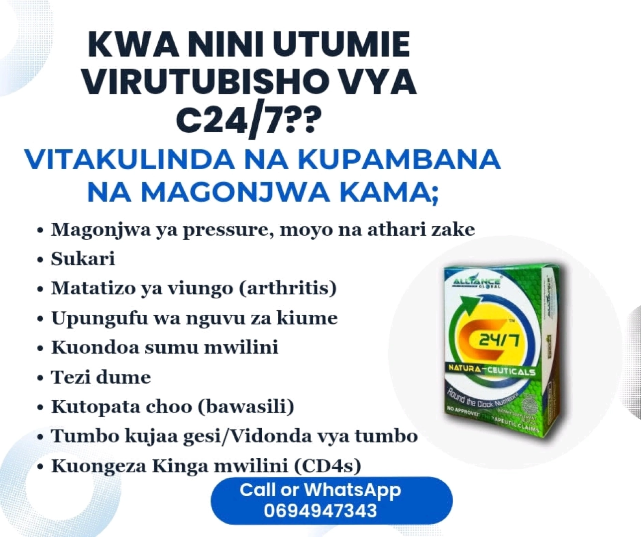 C24/7 Kirutubisho cha Afya - Nutritional Supplement