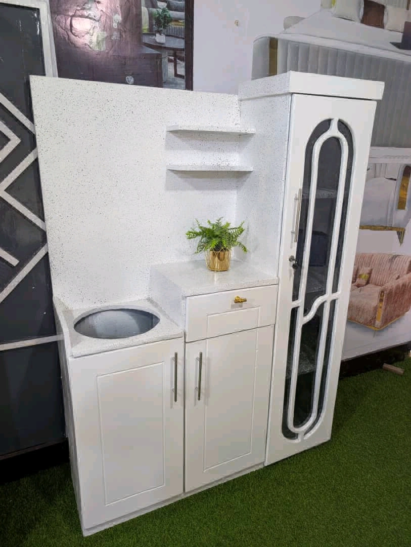 Compact Modern White Kitchen Cabinet Unit