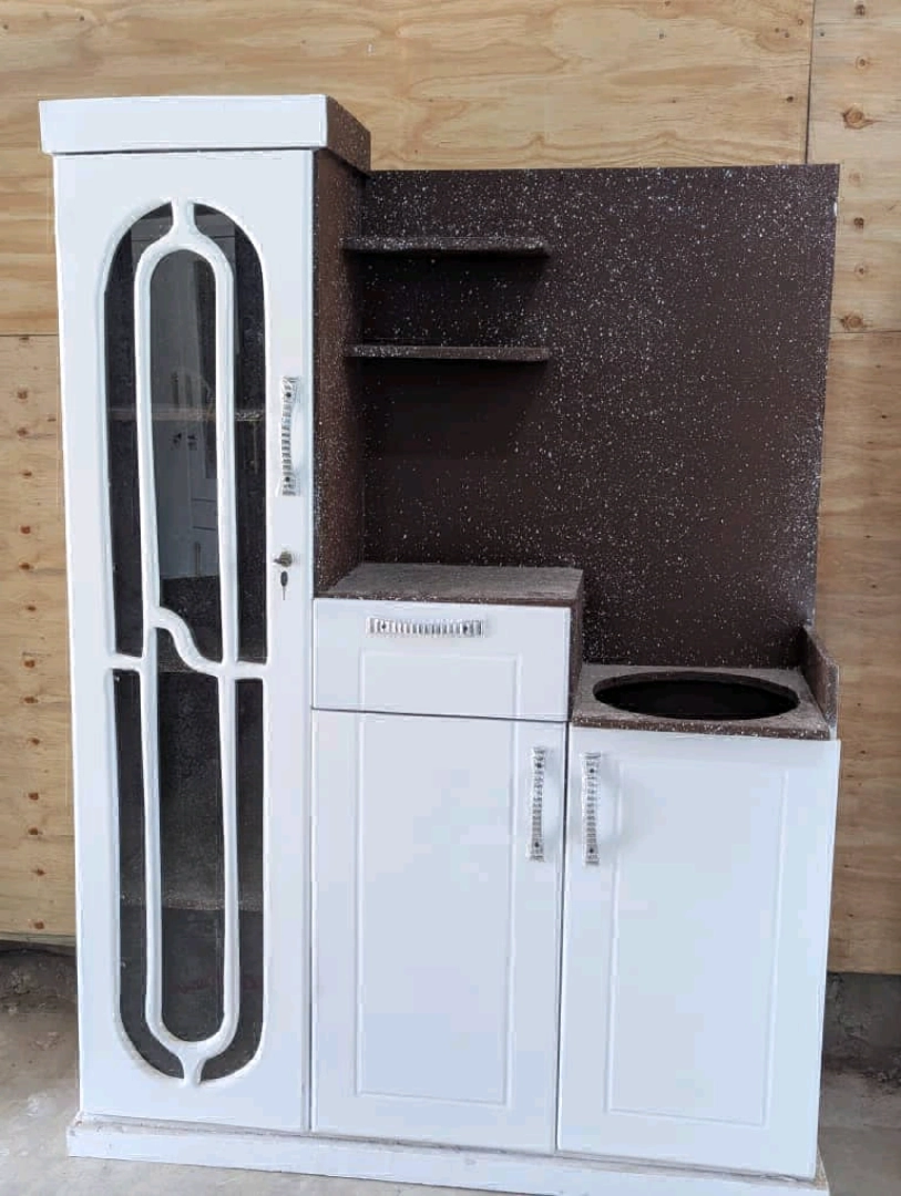 Compact Modern White Kitchen Cabinet Unit thumbnail 2
