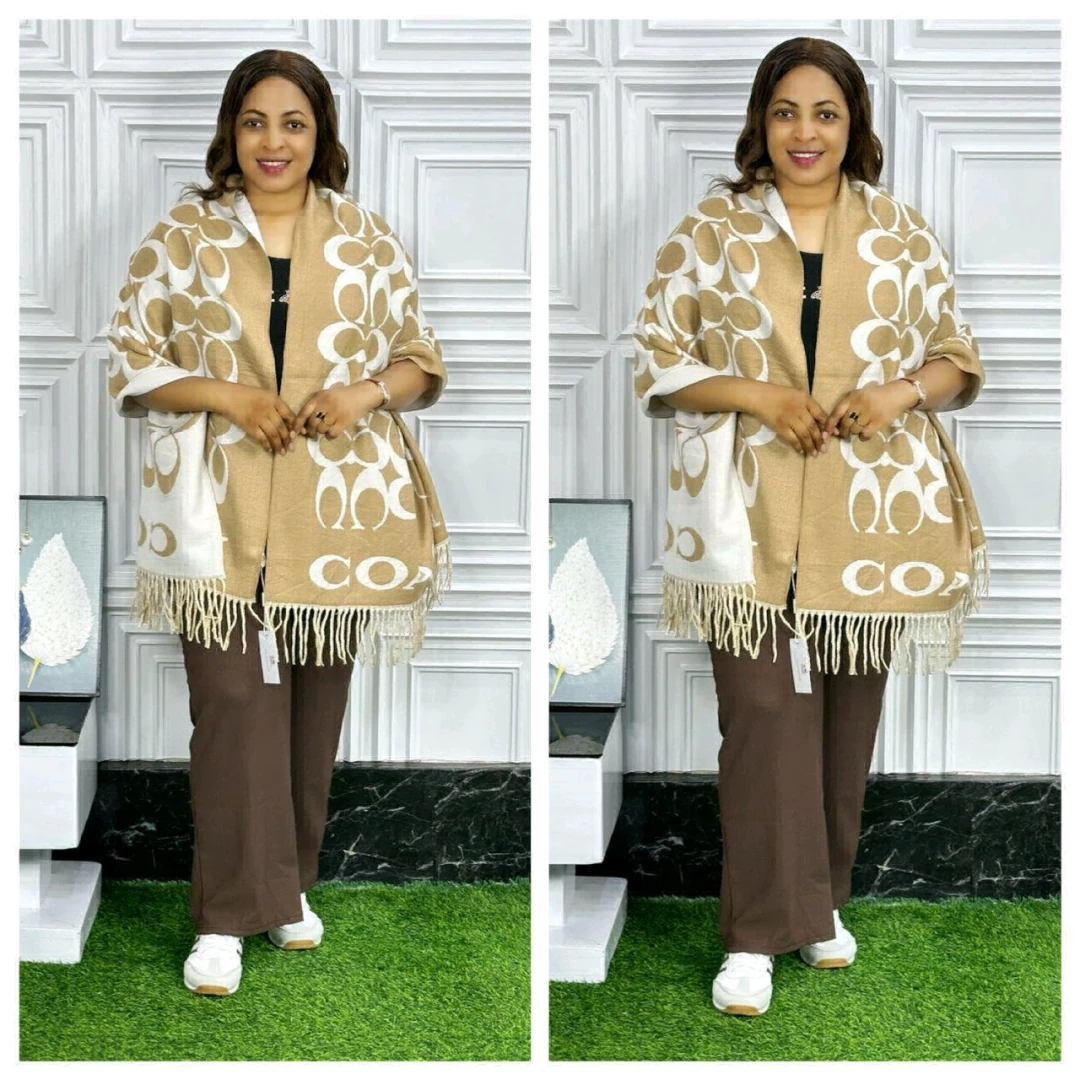 Women's Brown Two-Piece Outfit (Trousers & Shawl) thumbnail 3