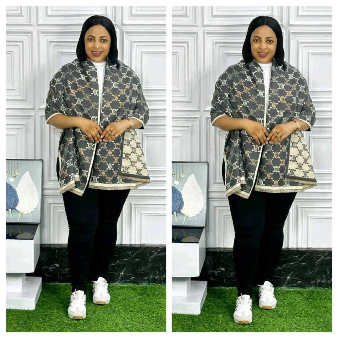 Women's Brown Two-Piece Outfit (Trousers & Shawl) thumbnail 5