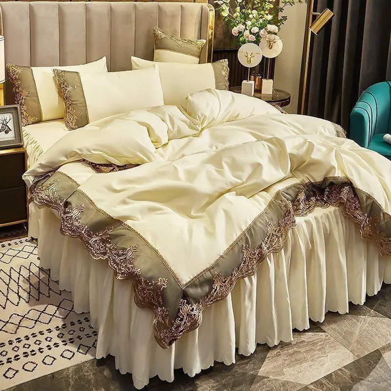 Luxury Bed Linens Set (Duvet, Bedskirt & 4 Pillowcases)