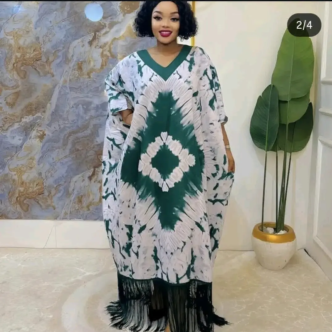 Pink & White Tie-Dye Kaftan Dress thumbnail 2