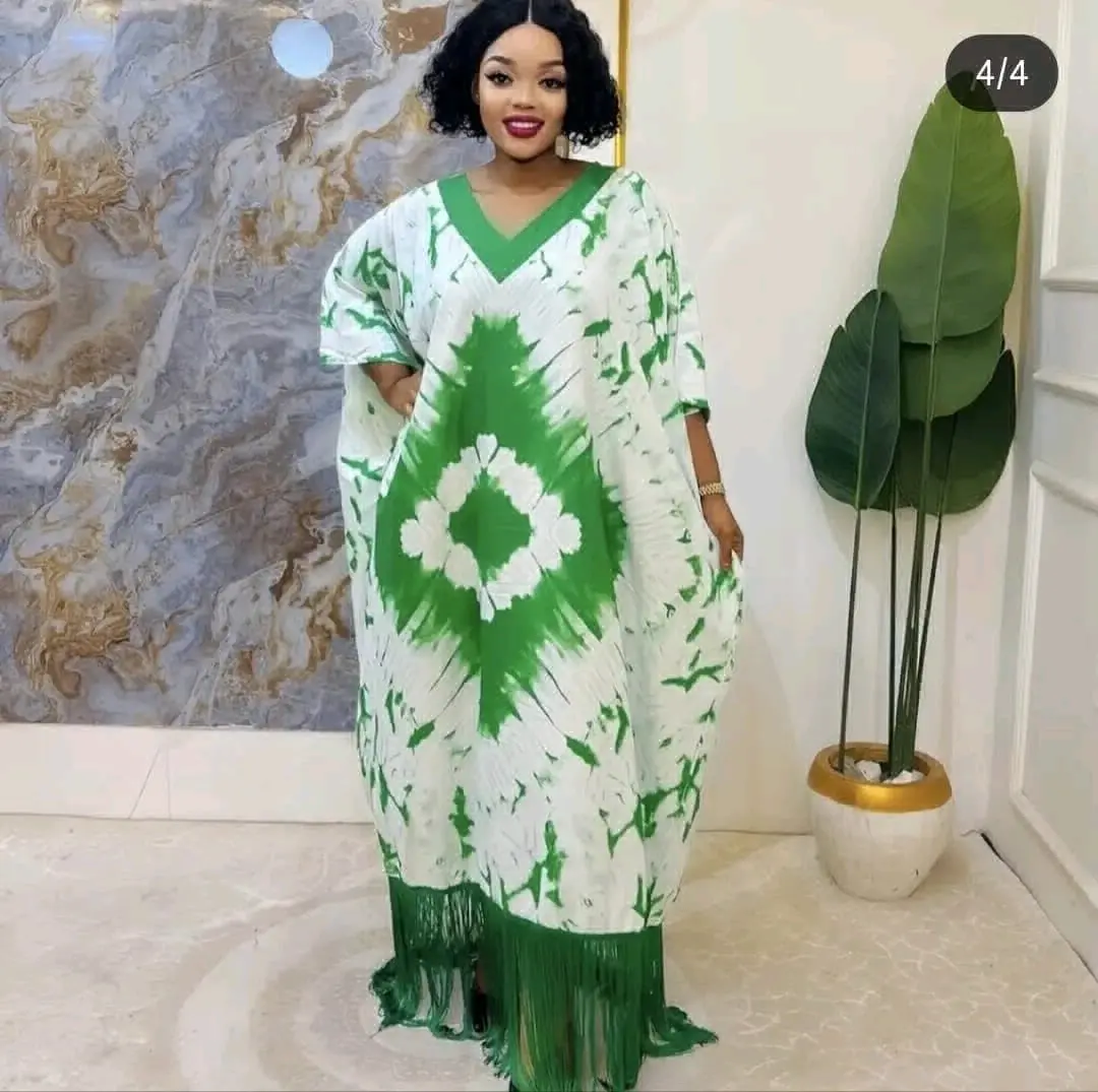Pink & White Tie-Dye Kaftan Dress thumbnail 4