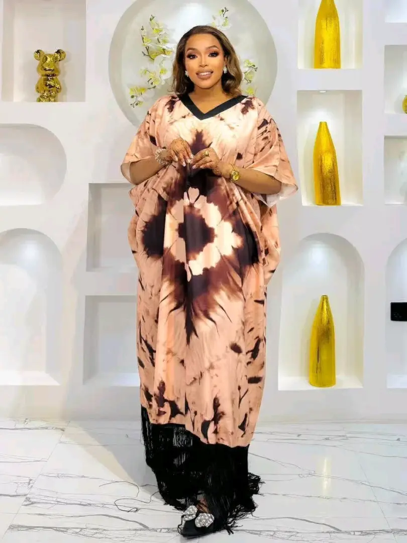 Pink & White Tie-Dye Kaftan Dress thumbnail 5
