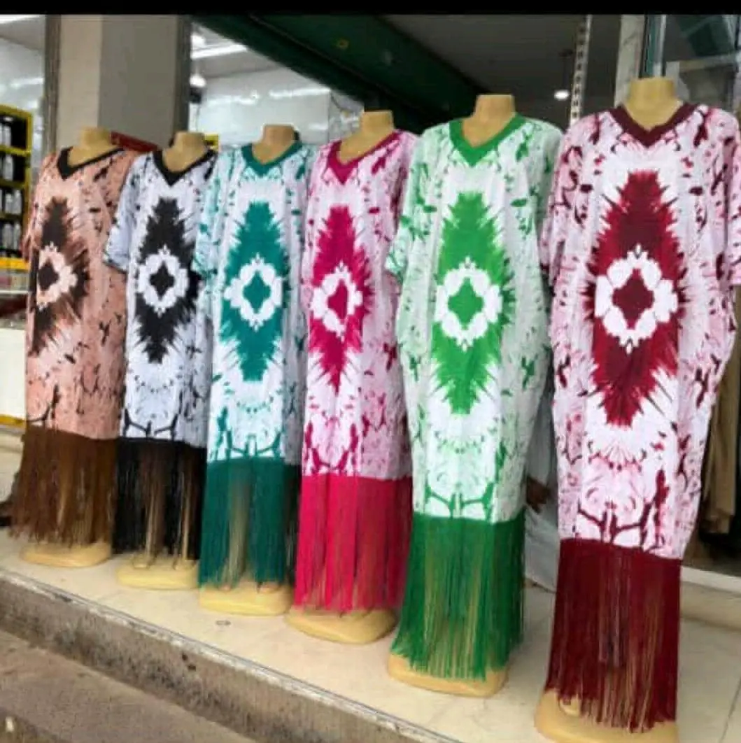 Pink & White Tie-Dye Kaftan Dress thumbnail 6
