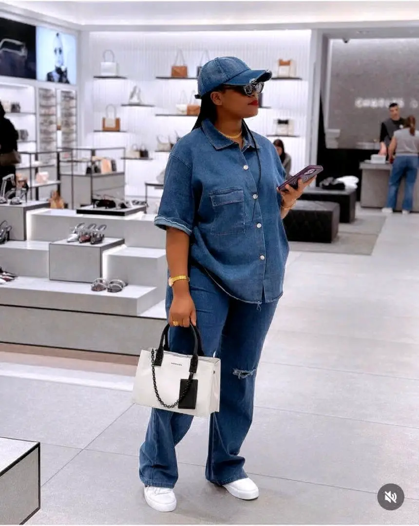 Denim Two-Piece Outfit (Shirt & Ripped Jeans) thumbnail 4
