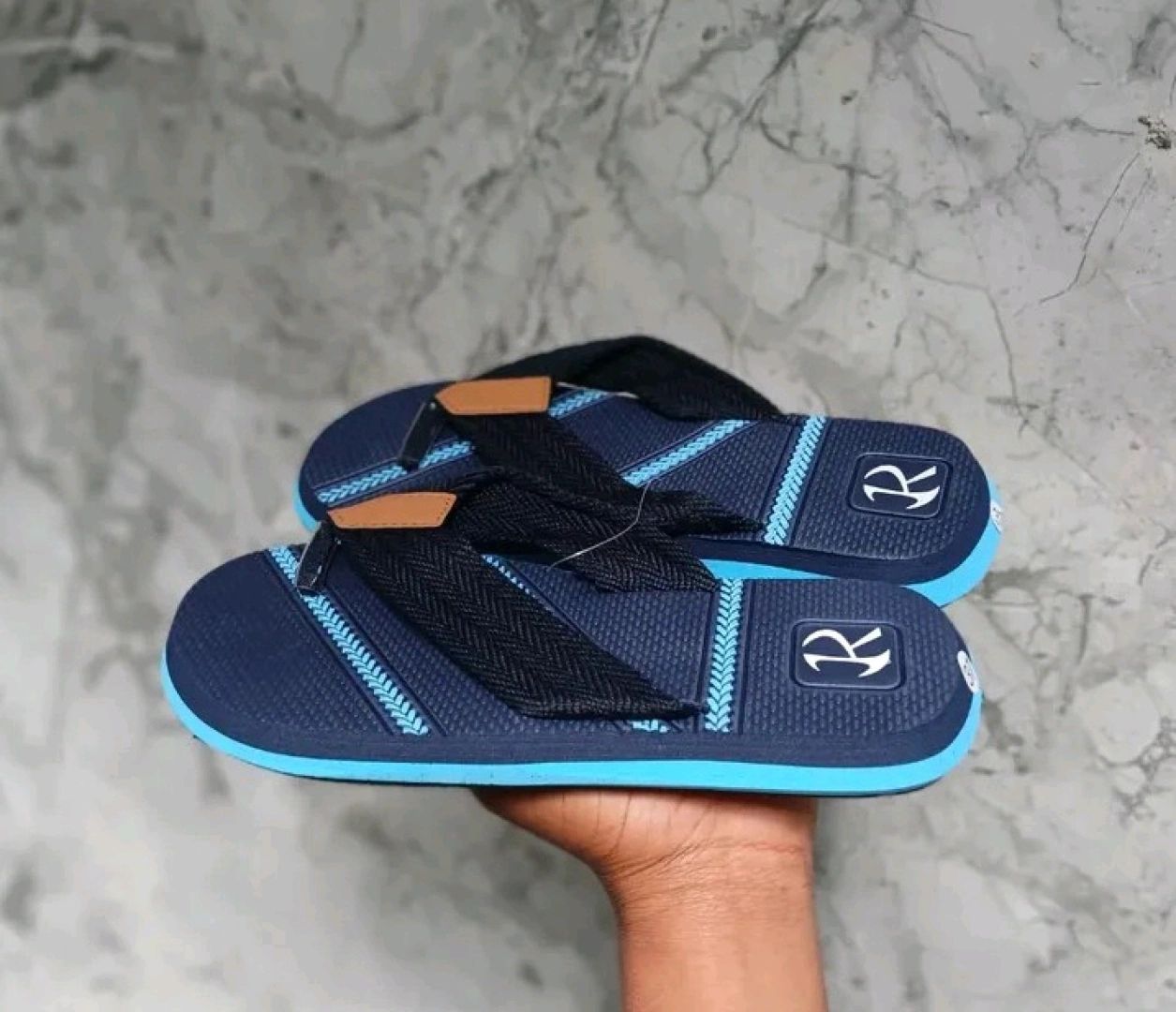 River King Blue and Black Flip-Flops (Size 38-45)