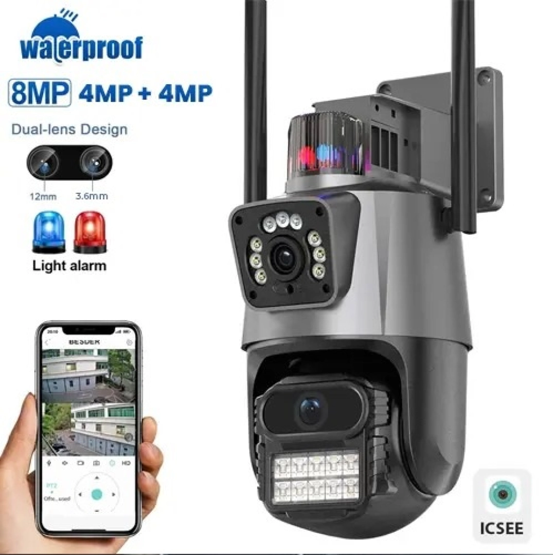 8MP Dual Lens PTZ Security Camera (ICSEE)