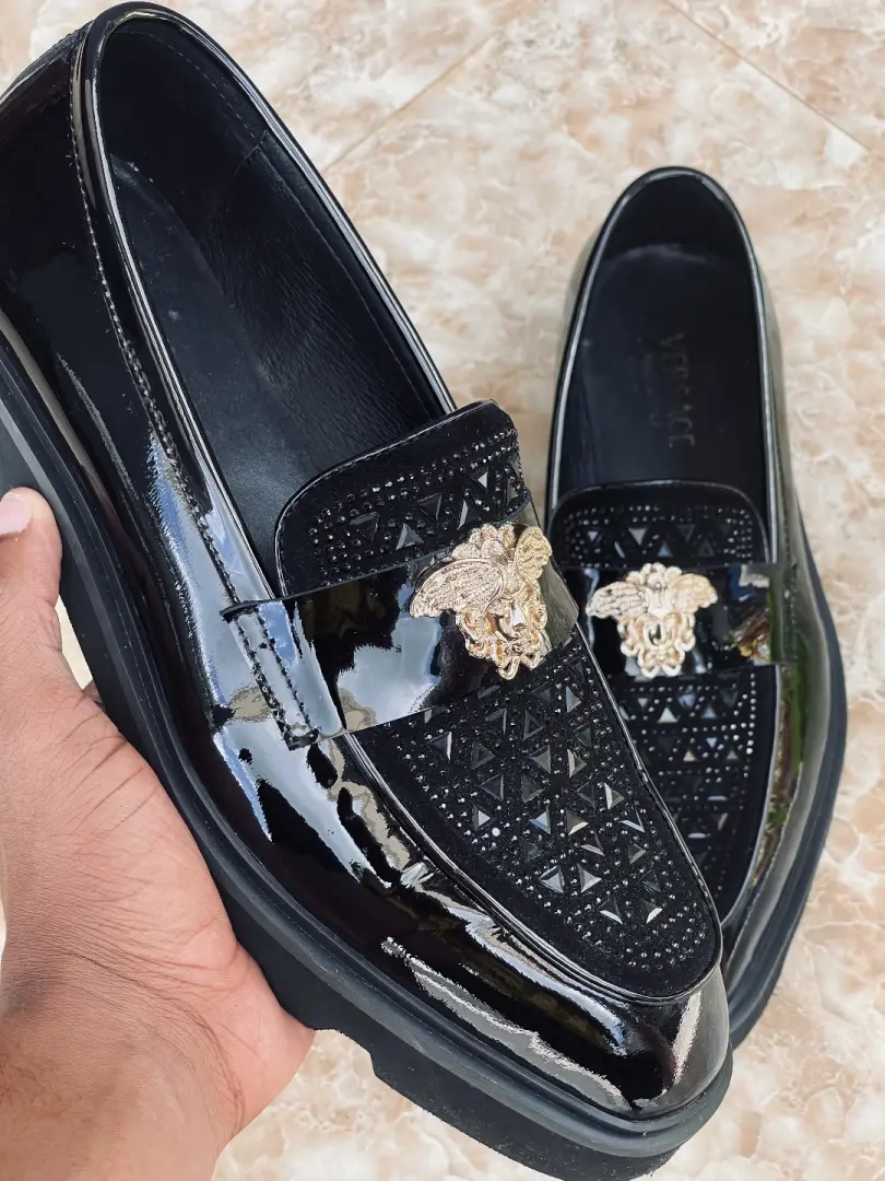 Versace Black Patent Leather Loafers