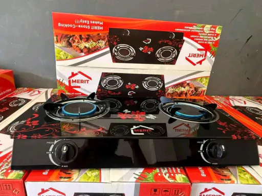 Merit Jiko la Kioo (2 Burners)