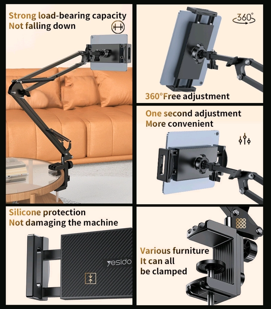 Yesido C296 Multi-Adjustable Desktop Stand for Phones/Tablets thumbnail 4