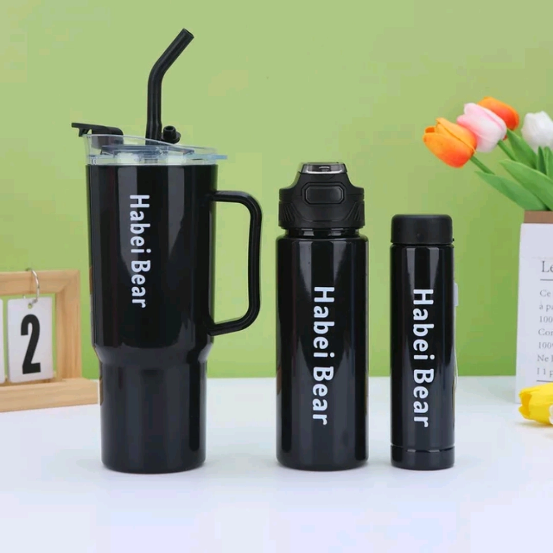3-Piece Habei Bear Colorful Water Bottle Set thumbnail 6