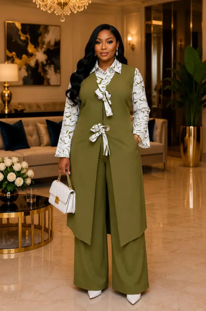 3-Piece Women's Suit Set (Vest, Shirt & Trousers) thumbnail 3