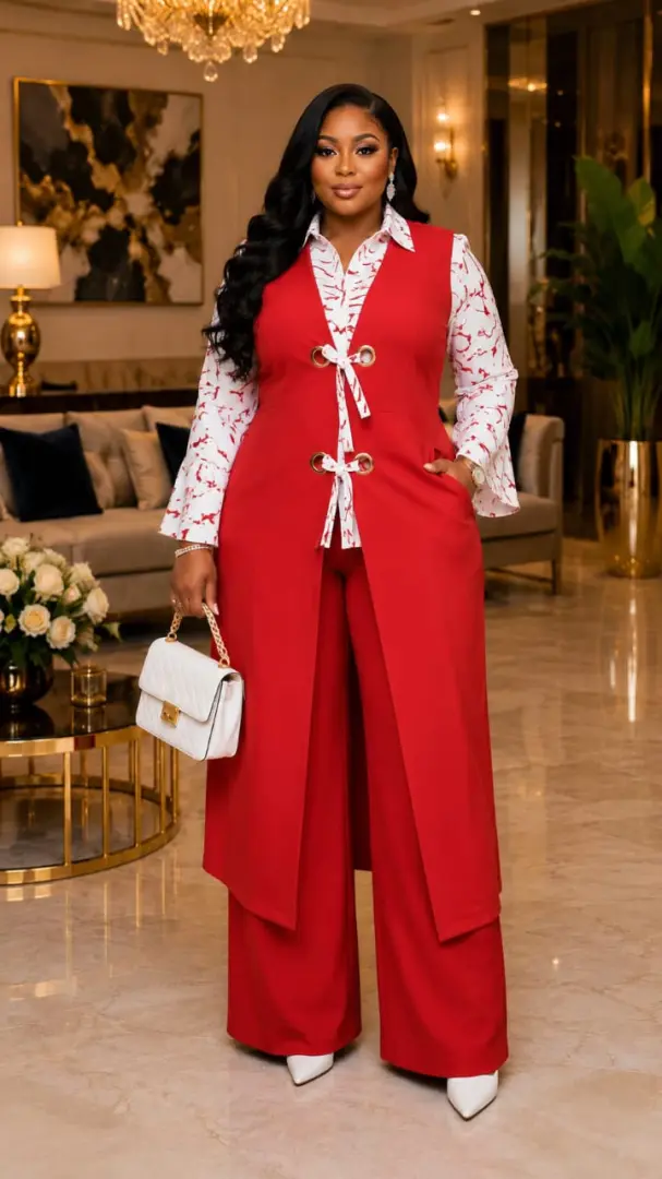 3-Piece Women's Suit Set (Vest, Shirt & Trousers) thumbnail 4