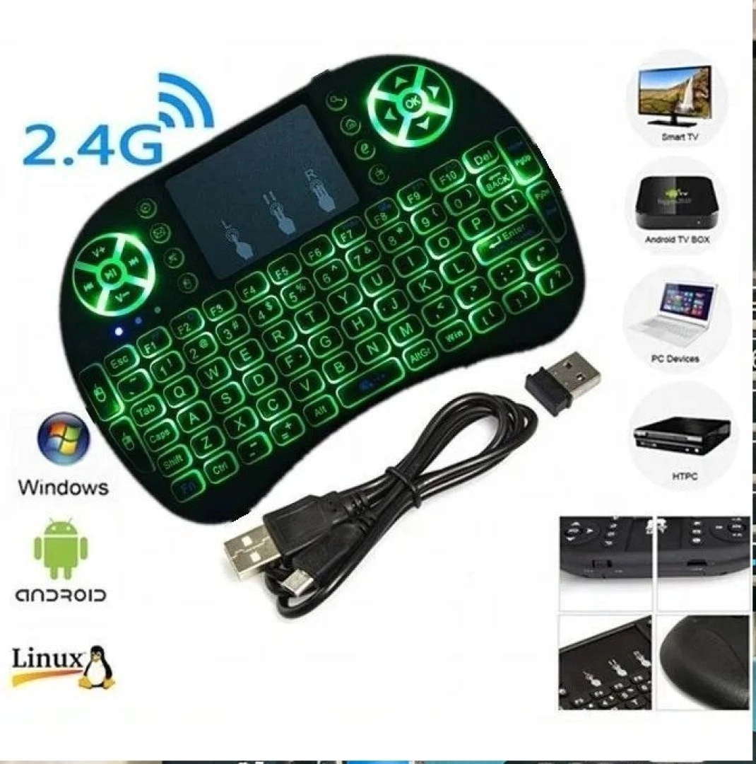 Mini Wireless Keyboard with Integrated Touchpad